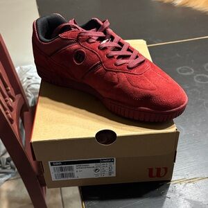 Wilson All-Red Suede & Mesh Skate Shoe
